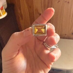 Elegant Silver and Gold-Toned Women's Ring